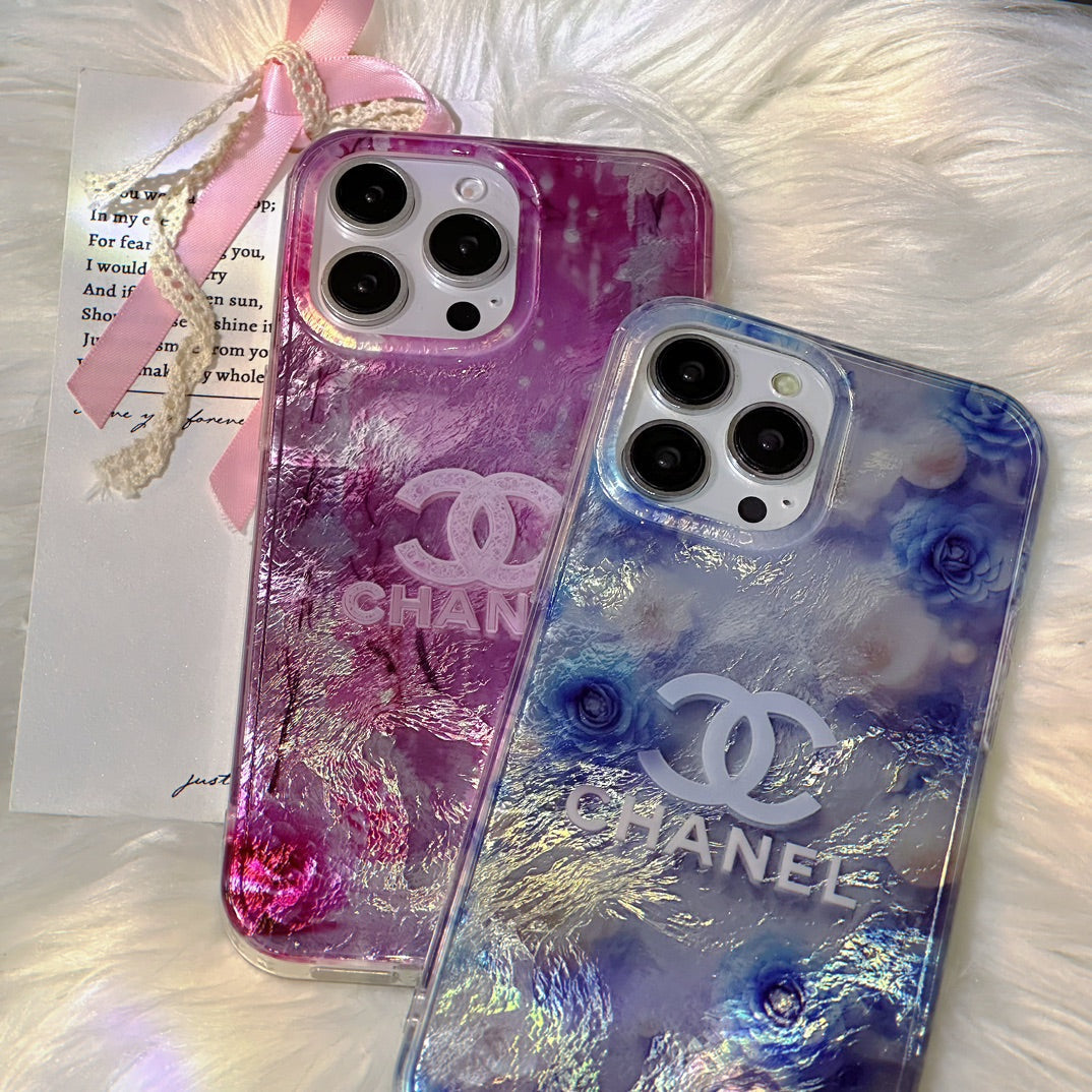 Crystal Clear Double-Sided Laser Rose Embossed Case