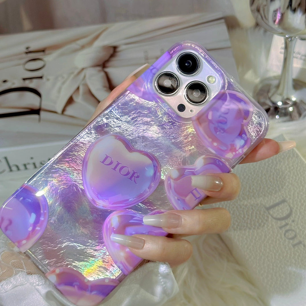 Glitter Shiny Pink Diamond Heart Case