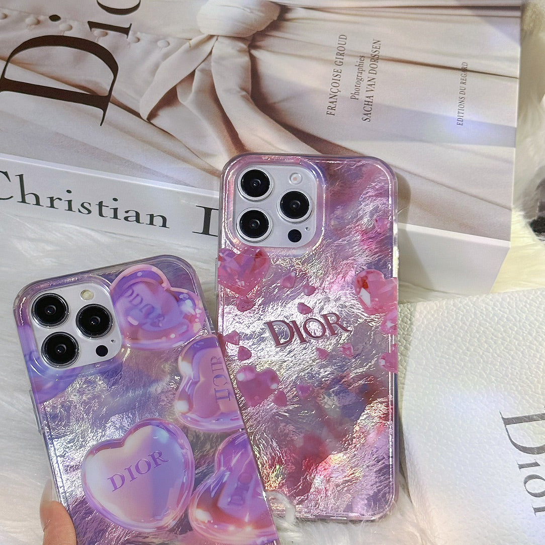Glitter Shiny Pink Diamond Heart Case