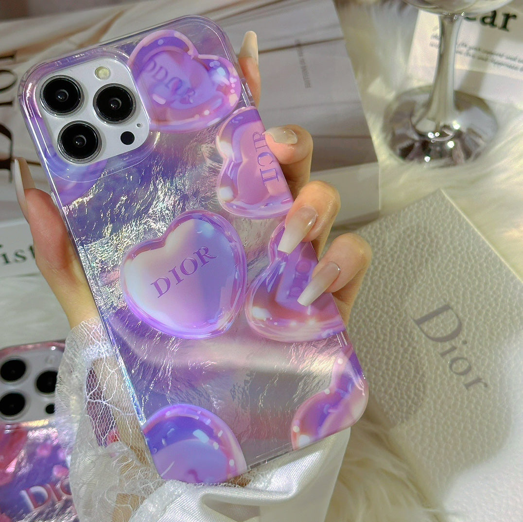 Glitter Shiny Pink Diamond Heart Case