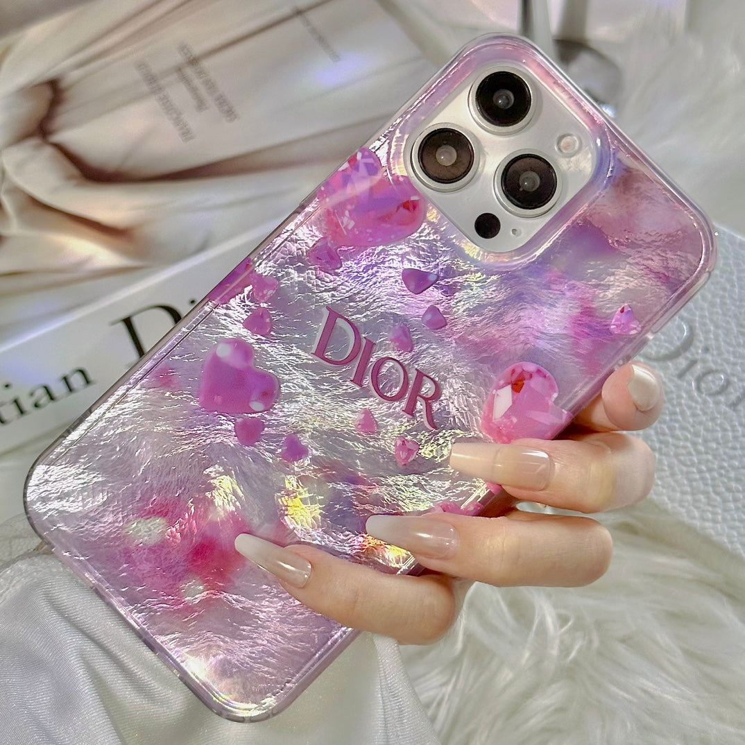 Glitter Shiny Pink Diamond Heart Case