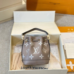 Leather Embossed Mini Bucket Bag