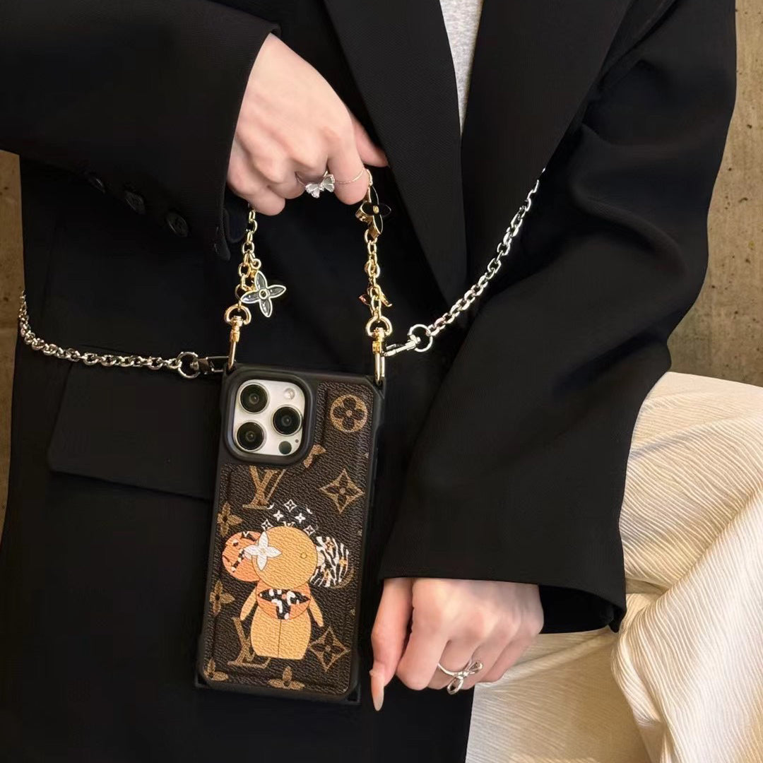 New Magnetic Monogram Leather Doll Crossbody Two-Piece Case