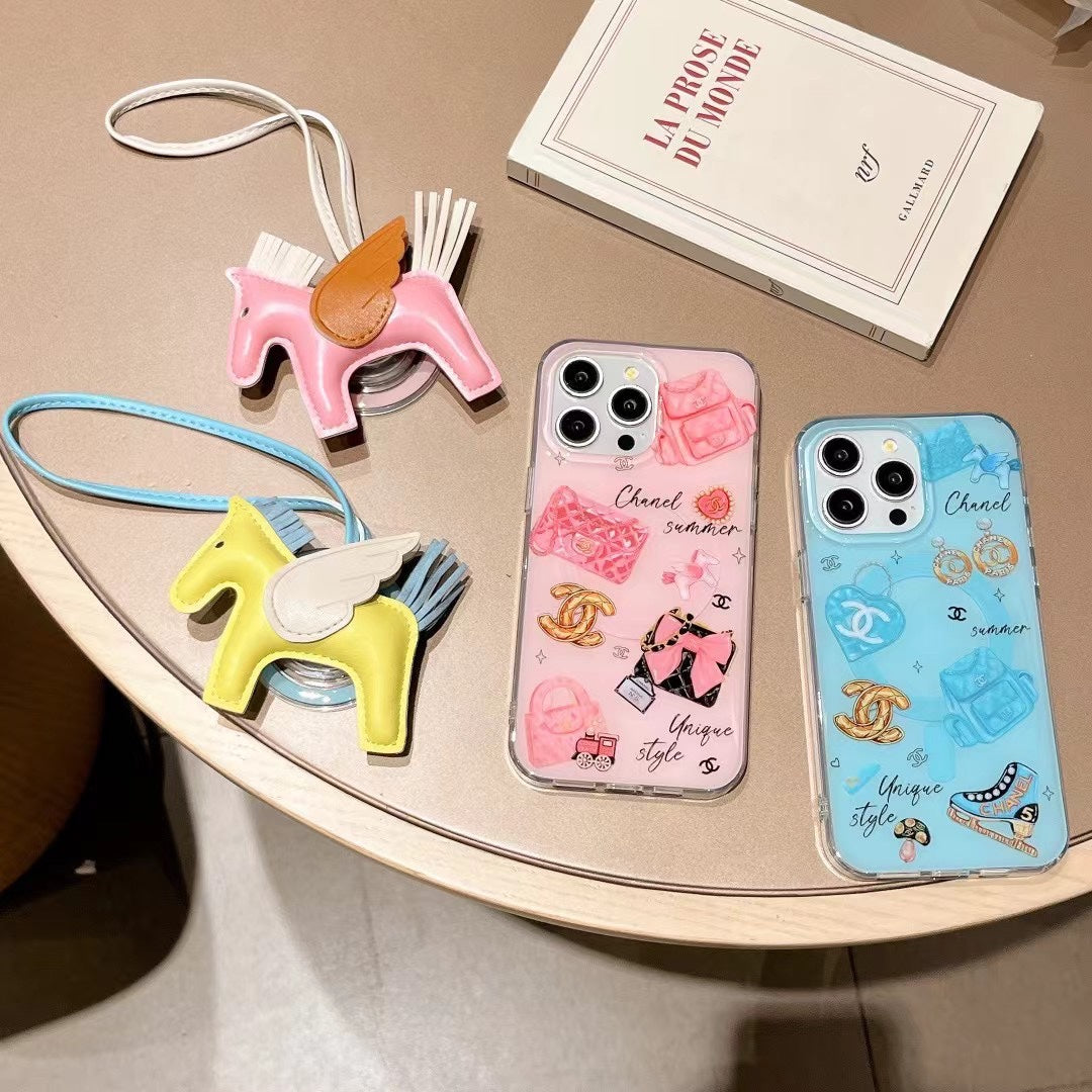 Cute Magnetic Pony Pendant Holder Lanyard Case