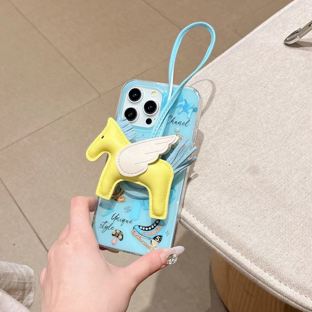 Cute Magnetic Pony Pendant Holder Lanyard Case