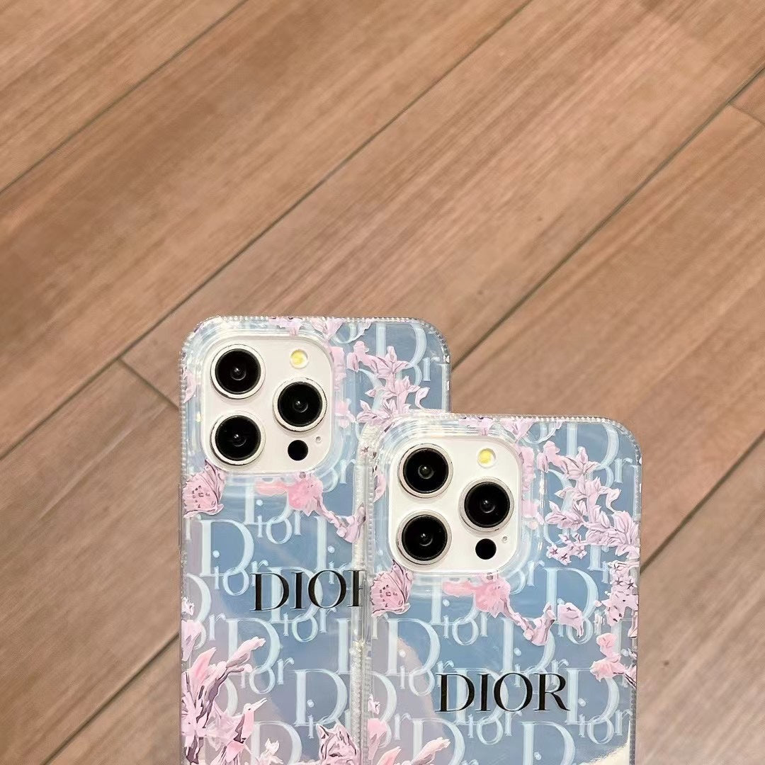 Floral Embossed Silver Case