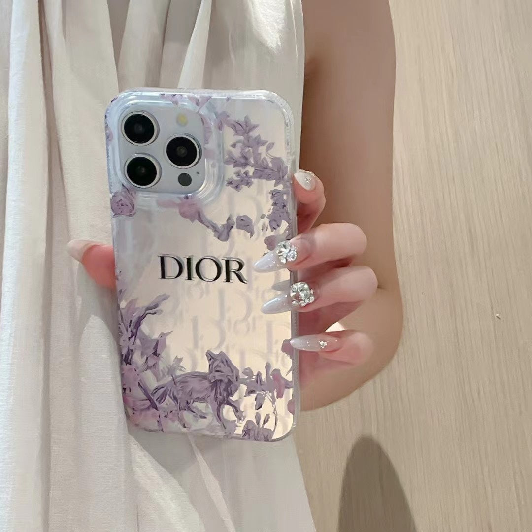 Floral Embossed Silver Case