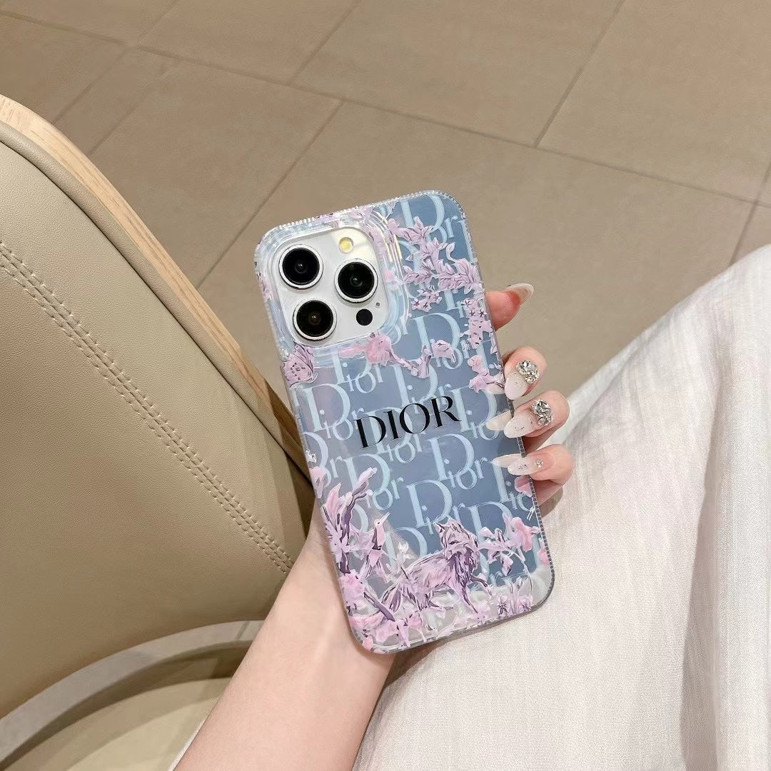 Floral Embossed Silver Case