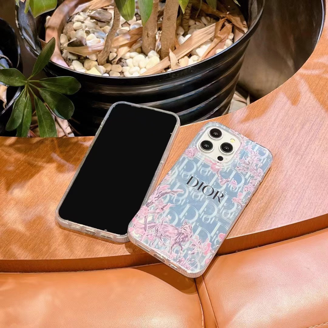 Floral Embossed Silver Case
