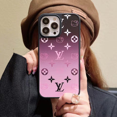 Cute Gradient Color Cartoon Cat Embossed Case