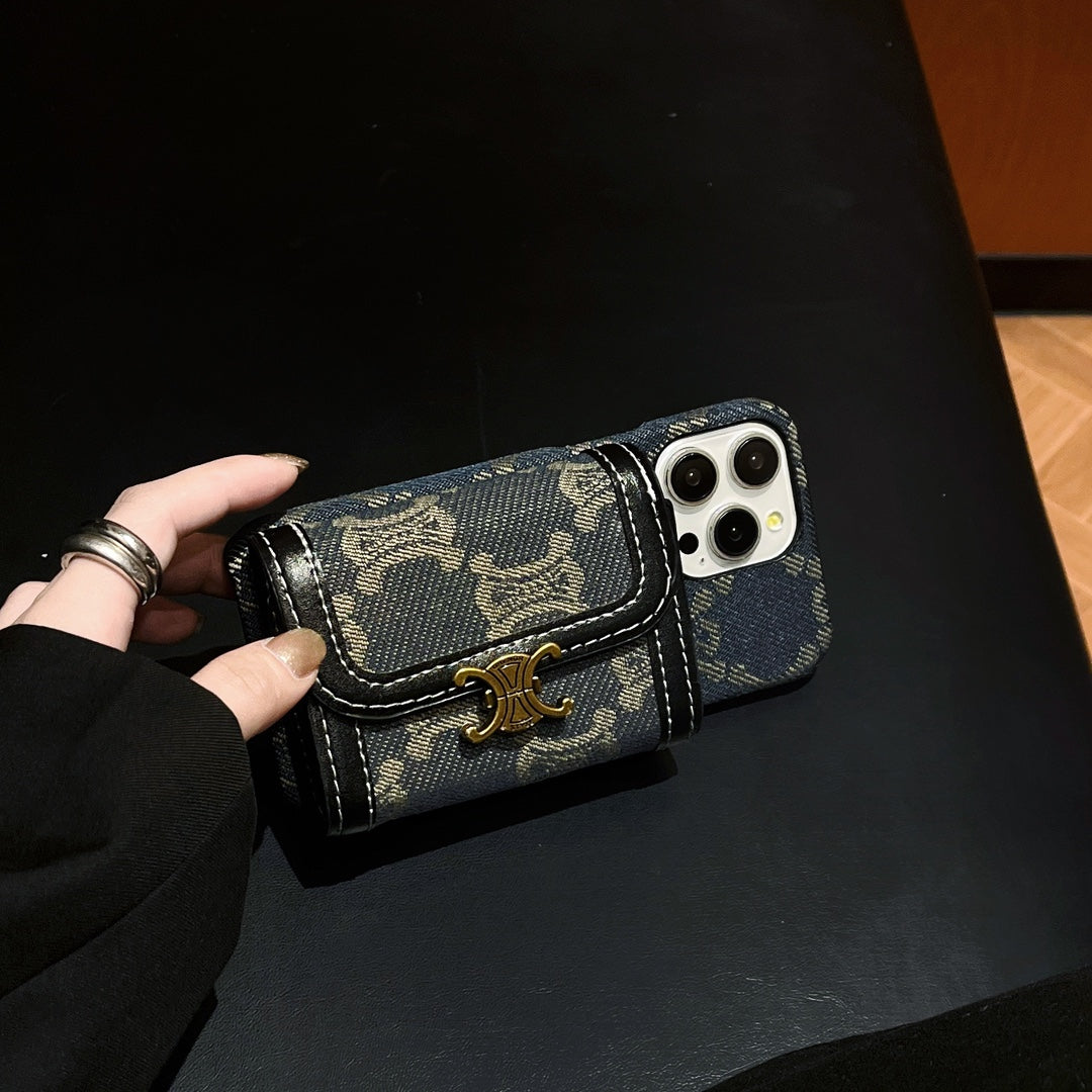 Vintage Arc de Triomphe Embossed Card Holder Case