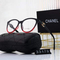 Cat-Eye Diamond Metal Logo Glasses