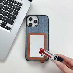 Denim Embroidery Card Holder Case