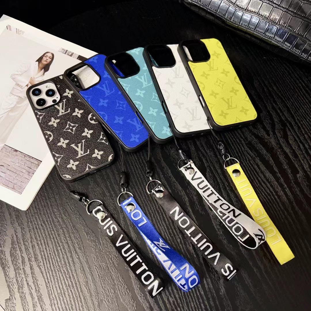 Fashion Printed Leather Hand Strap Case