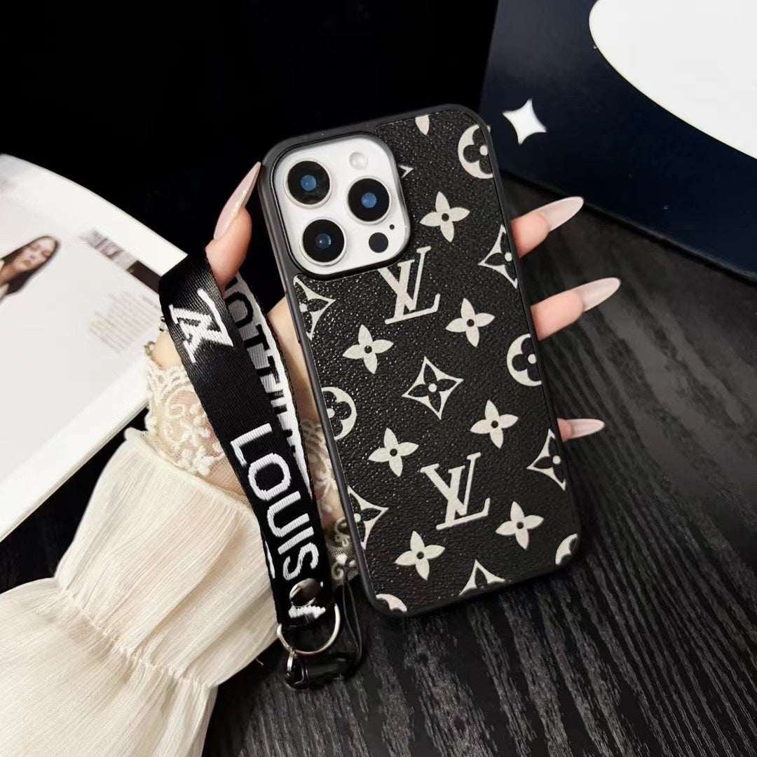 Fashion Printed Leather Hand Strap Case