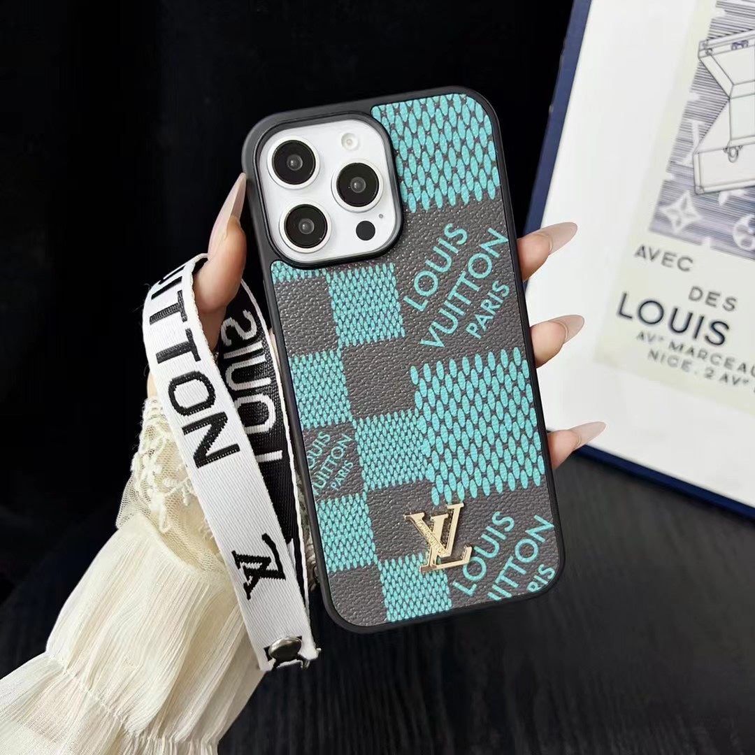 Colorful Printed Leather Hand Strap Case