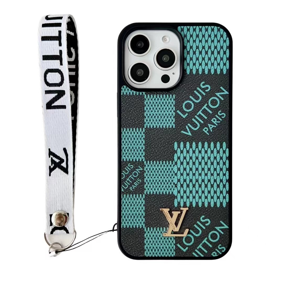 Colorful Printed Leather Hand Strap Case