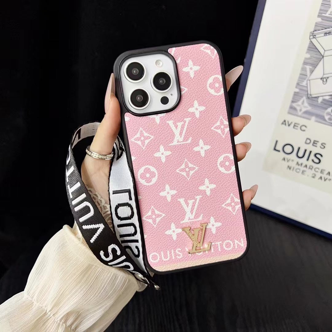 Colorful Printed Leather Hand Strap Case