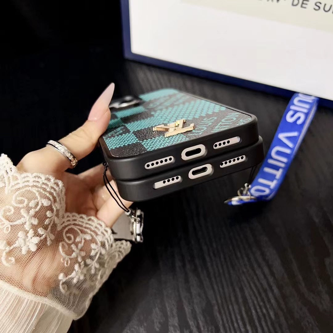 Colorful Printed Leather Hand Strap Case