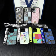 Colorful Printed Leather Hand Strap Case