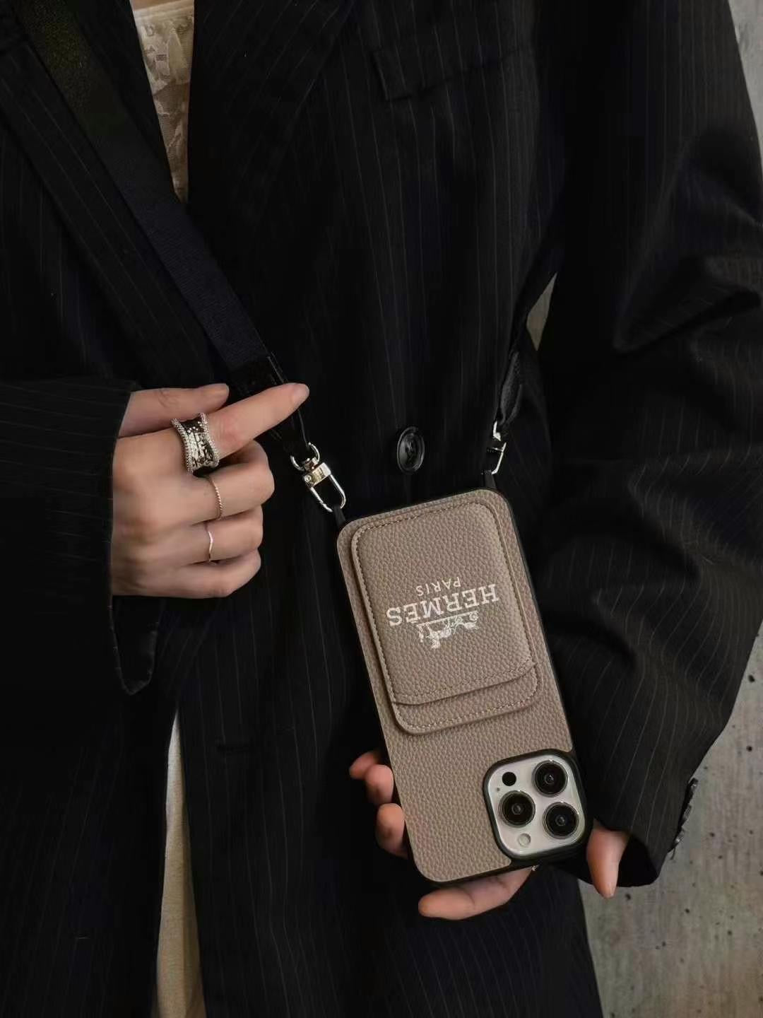 Luxury Leather Card Slot Crossbody Case