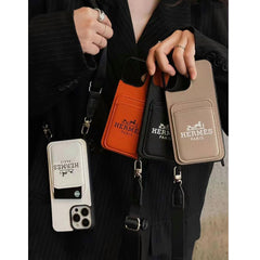 Luxury Leather Card Slot Crossbody Case