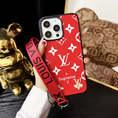 Fashion Embossed Leather Hand Strap Case