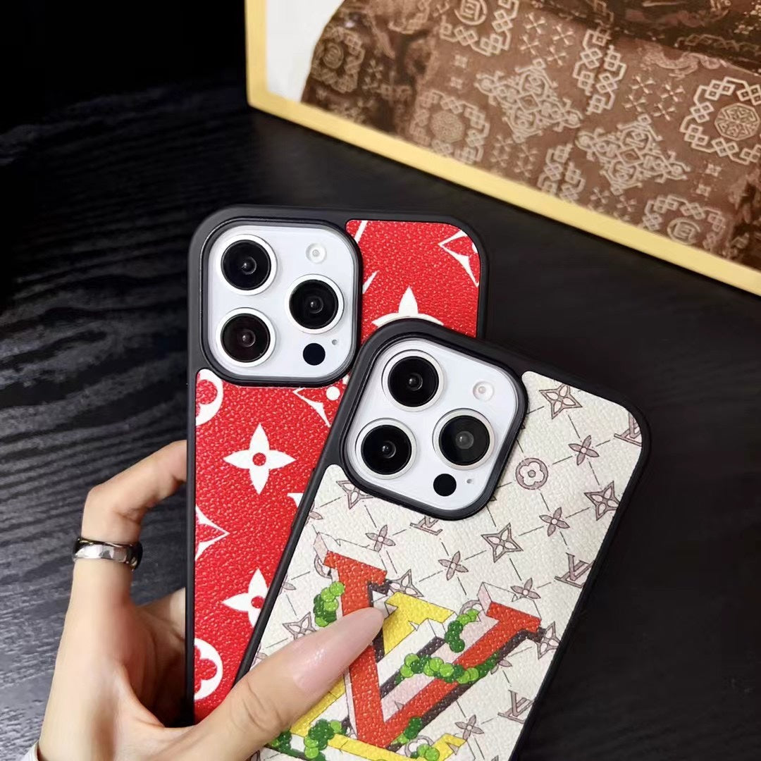 Fashion Embossed Leather Hand Strap Case