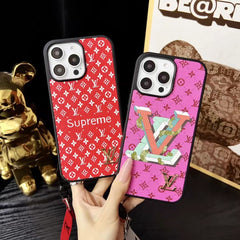 Fashion Embossed Leather Hand Strap Case