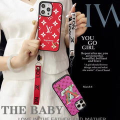 Fashion Embossed Leather Hand Strap Case