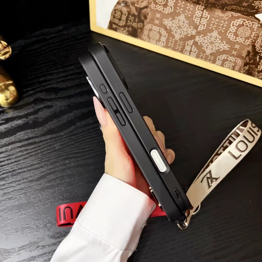Fashion Embossed Leather Hand Strap Case