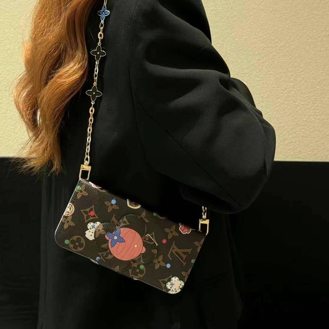 Cute Doll Leather Card Holder Lanyard Case