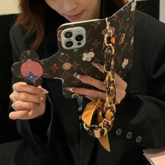 Cute Doll Leather Card Holder Lanyard Case
