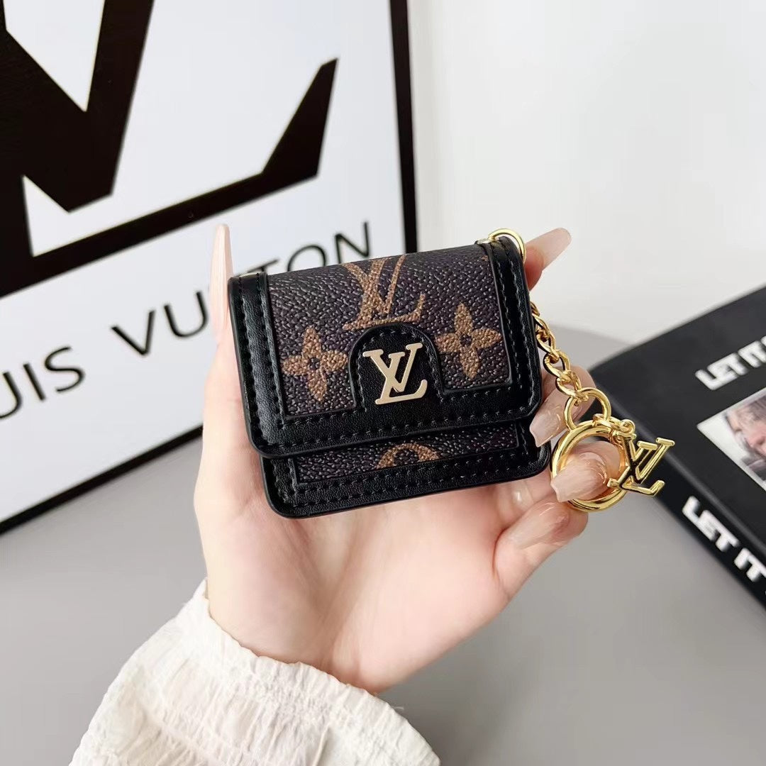Classic Leather Embossed Earphone Case