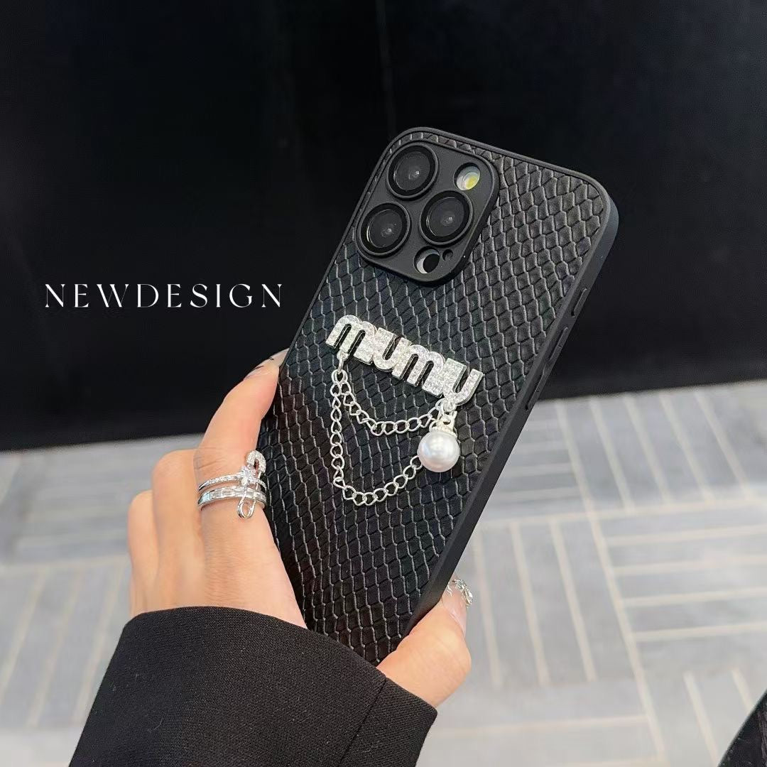 Diamond Pearl Pendant Logo Case