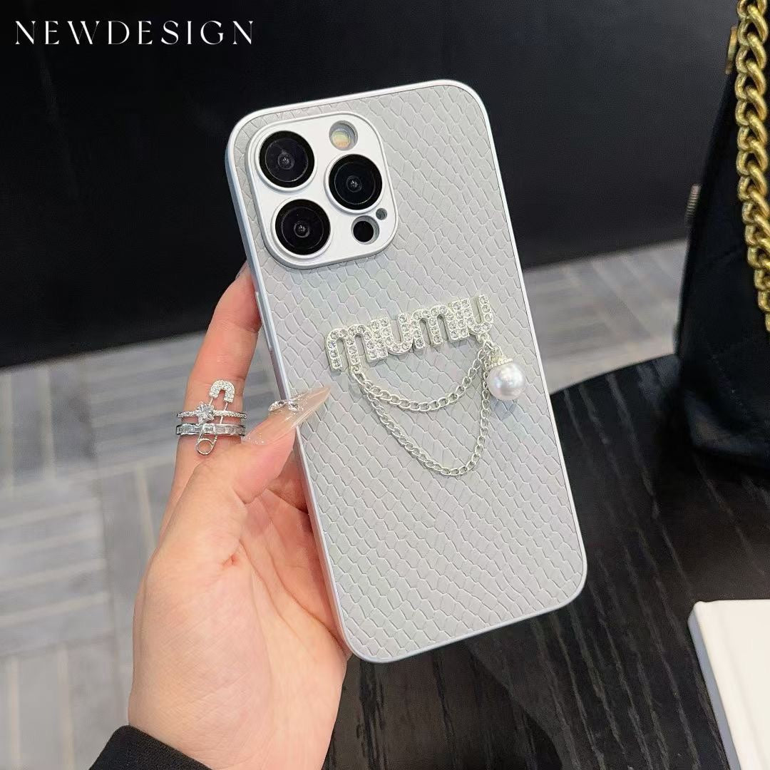 Diamond Pearl Pendant Logo Case