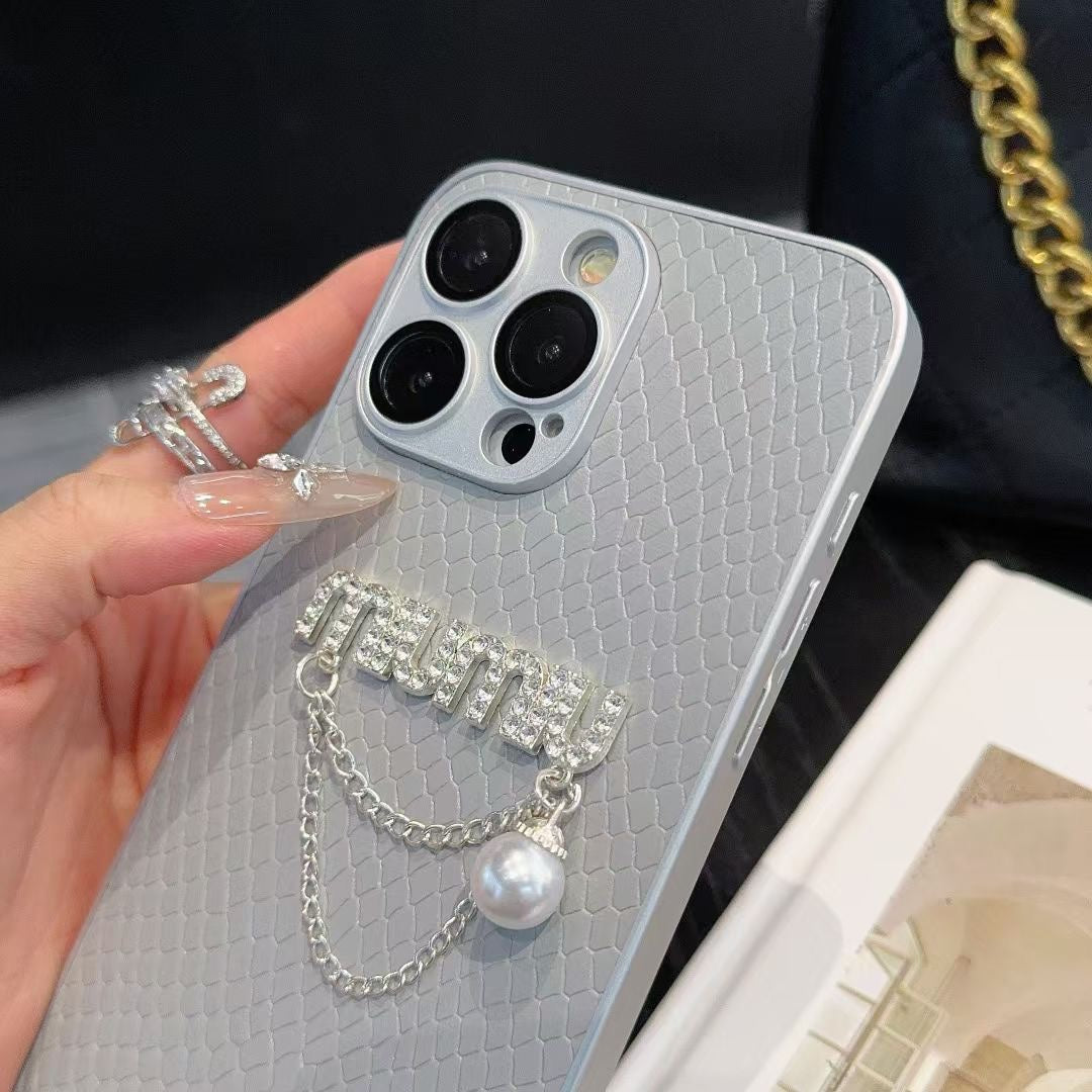 Diamond Pearl Pendant Logo Case