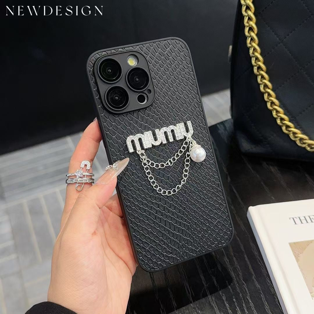 Diamond Pearl Pendant Logo Case