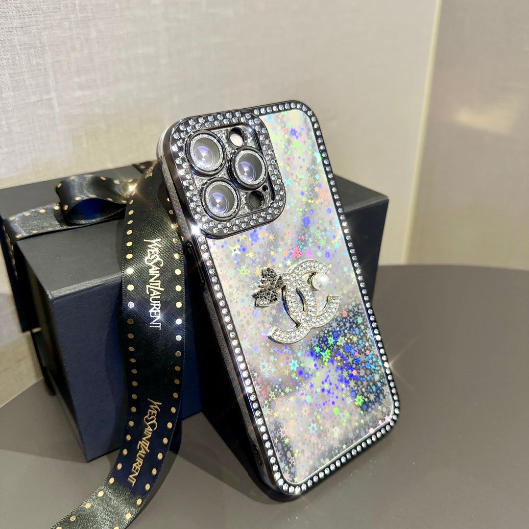 Luxury Shiny Sequin Butterfly Logo Case