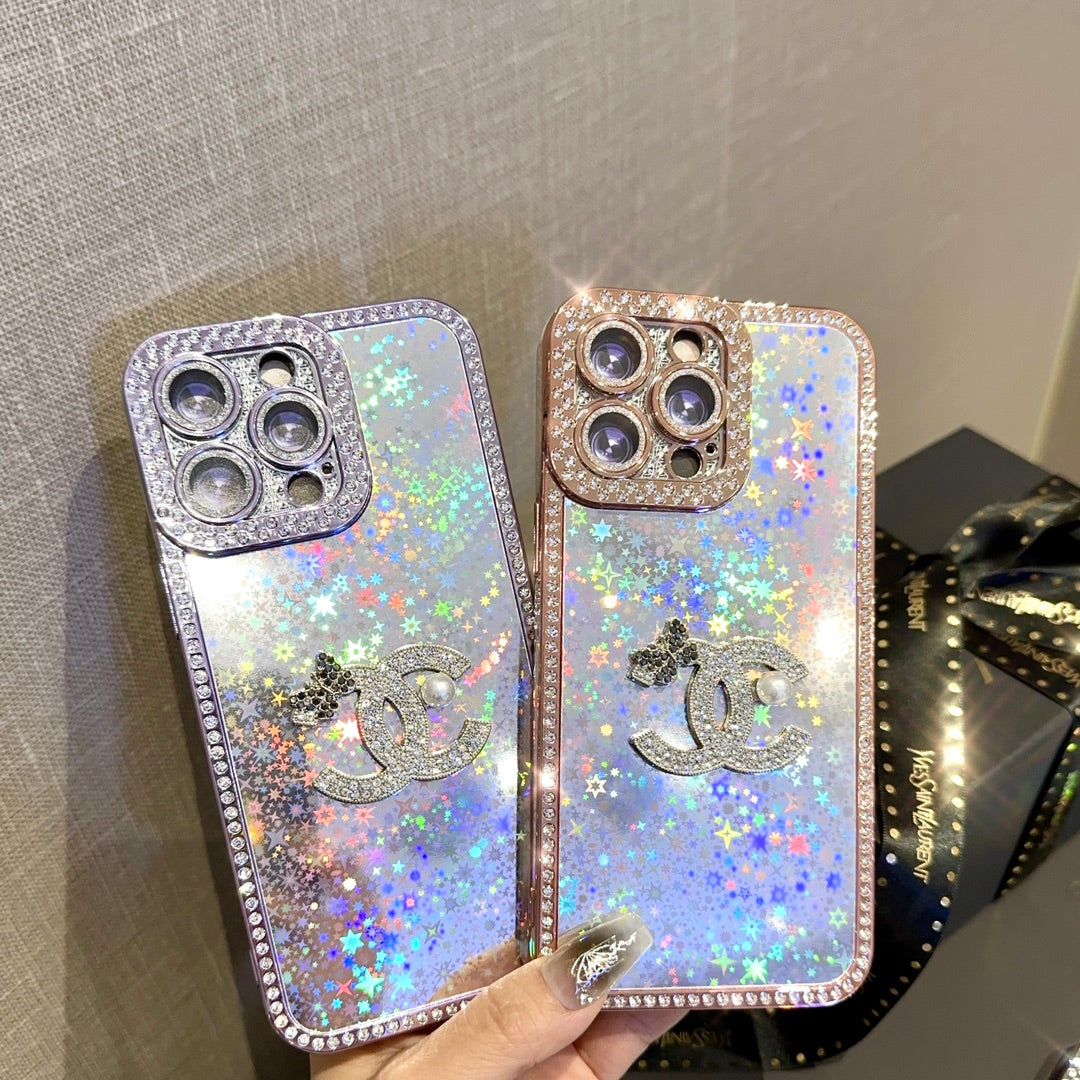 Luxury Shiny Sequin Butterfly Logo Case