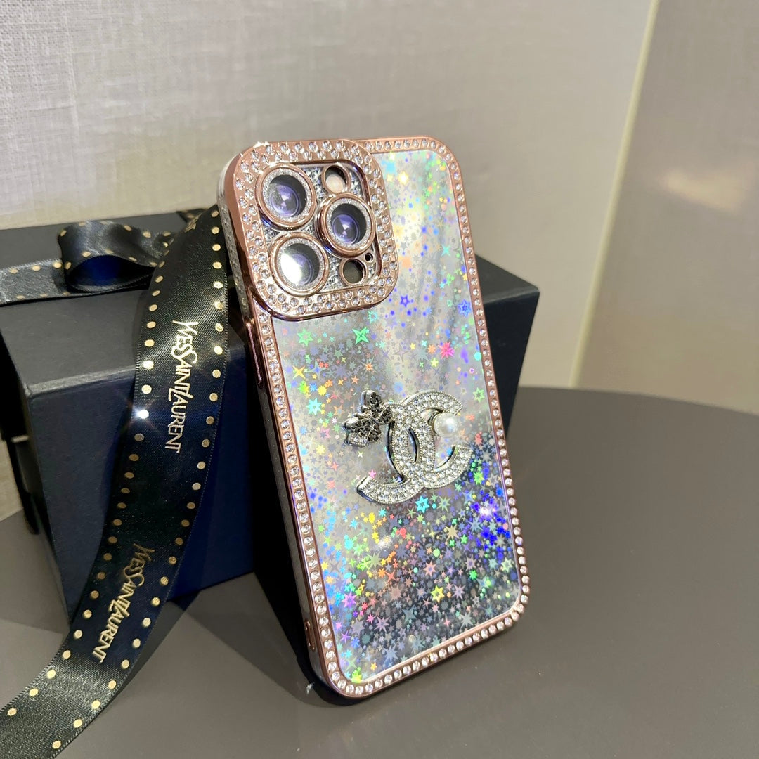 Luxury Shiny Sequin Butterfly Logo Case