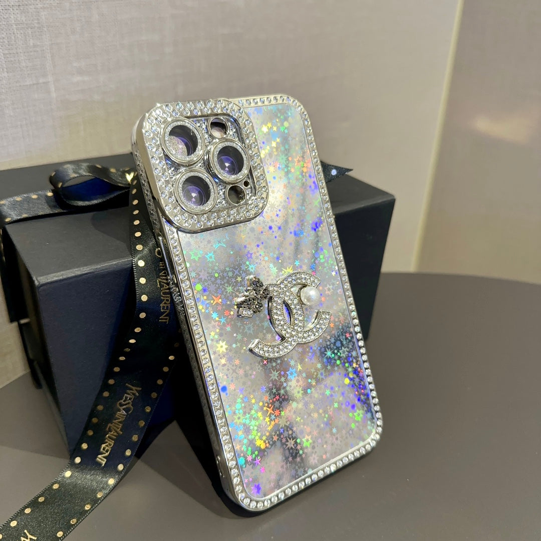 Luxury Shiny Sequin Butterfly Logo Case