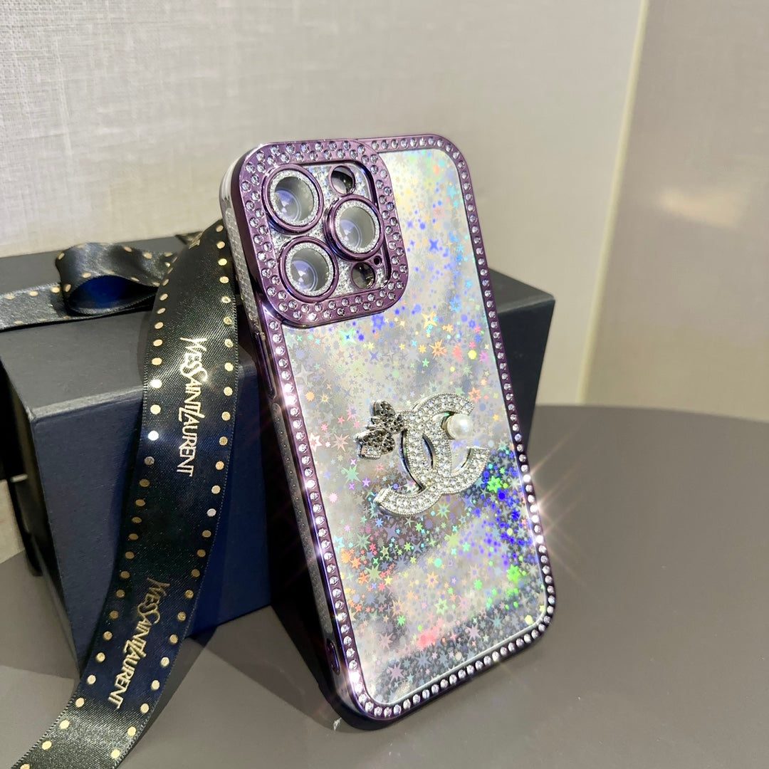 Luxury Shiny Sequin Butterfly Logo Case