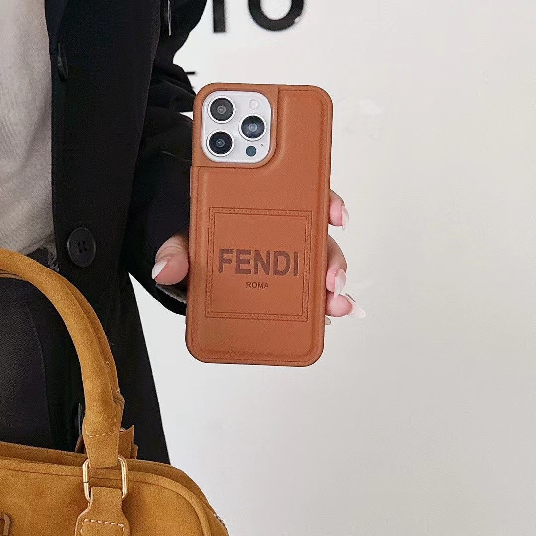 Soft Brown Embossed Leather Case