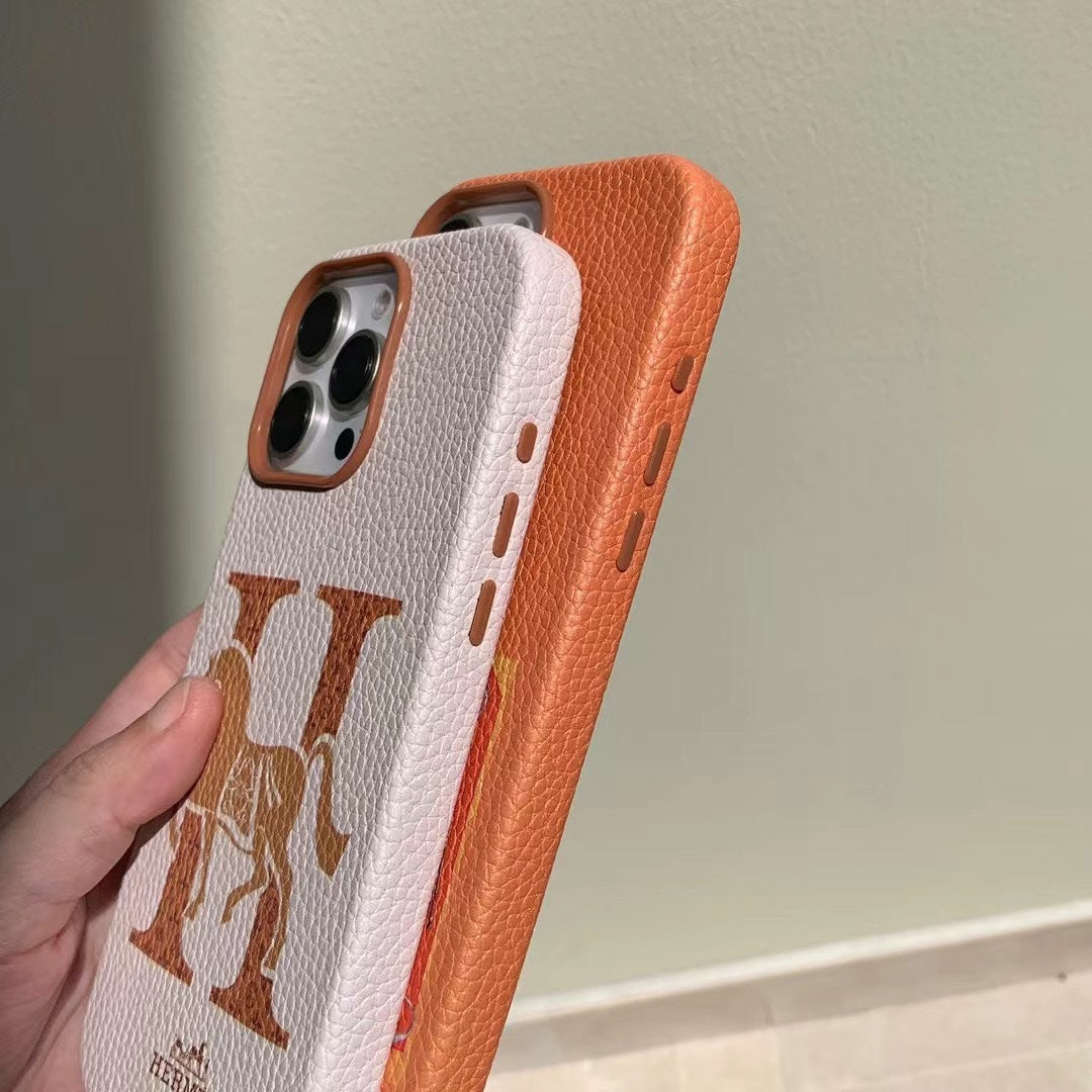 Fashionable Horse Embossed Leather Case
