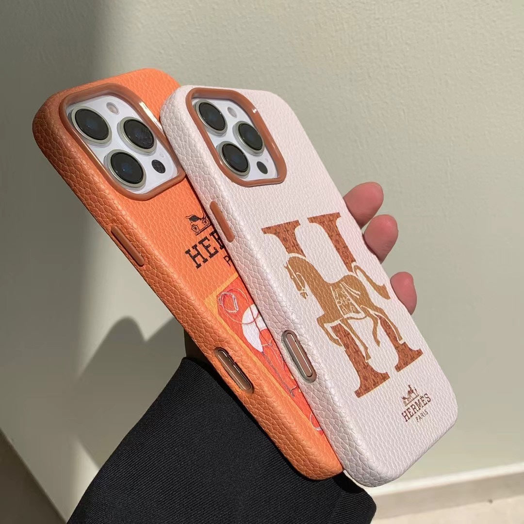 Fashionable Horse Embossed Leather Case