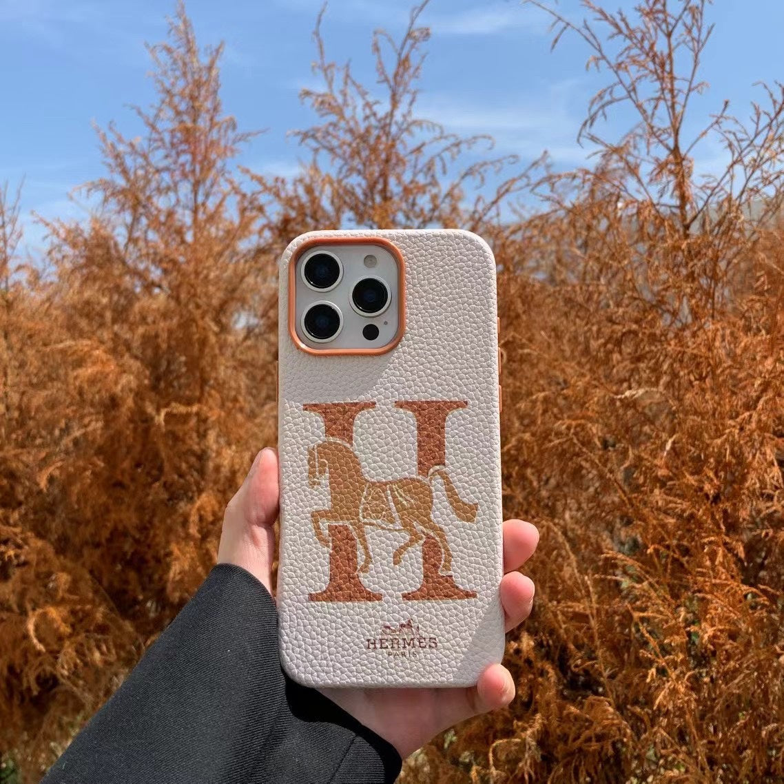 Fashionable Horse Embossed Leather Case