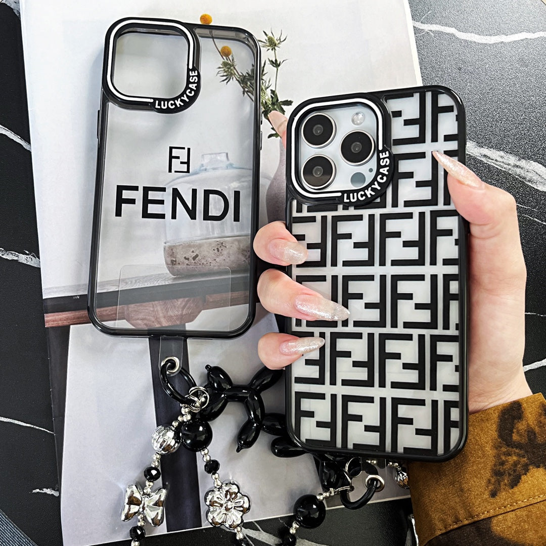 Full F Embossed Silver Bead Bracelet Case