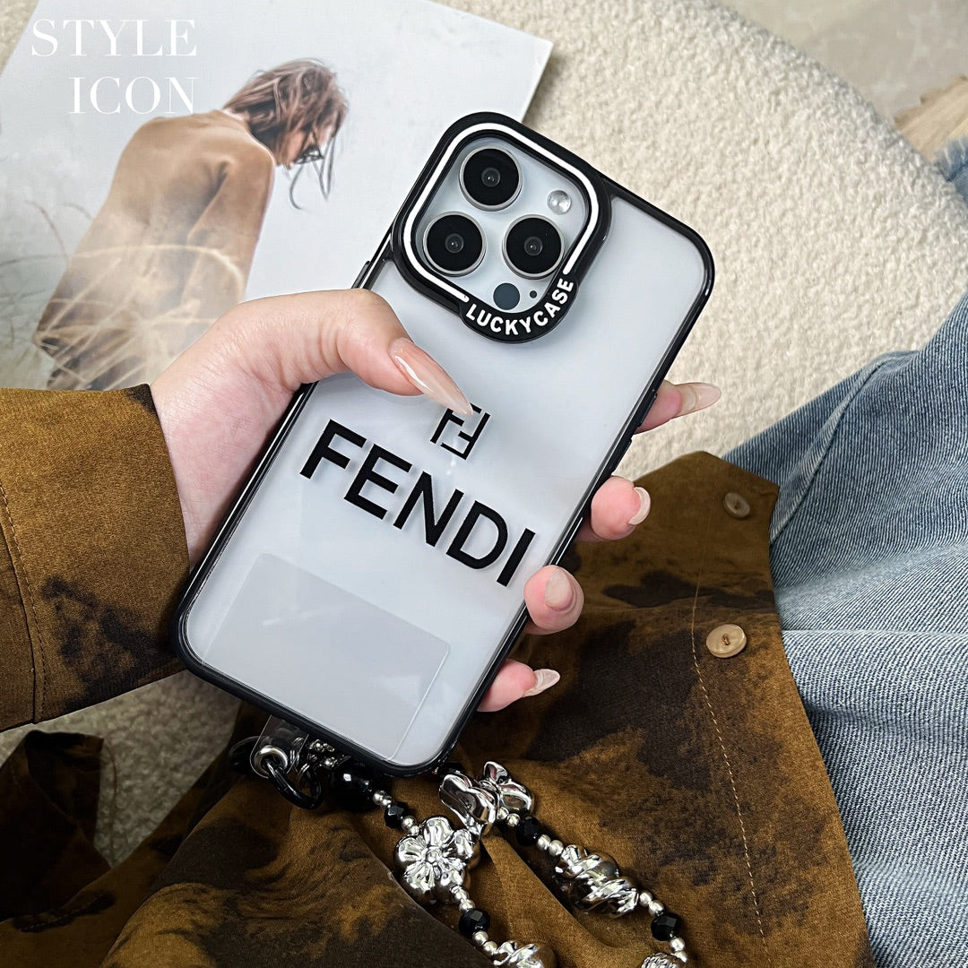 Full F Embossed Silver Bead Bracelet Case
