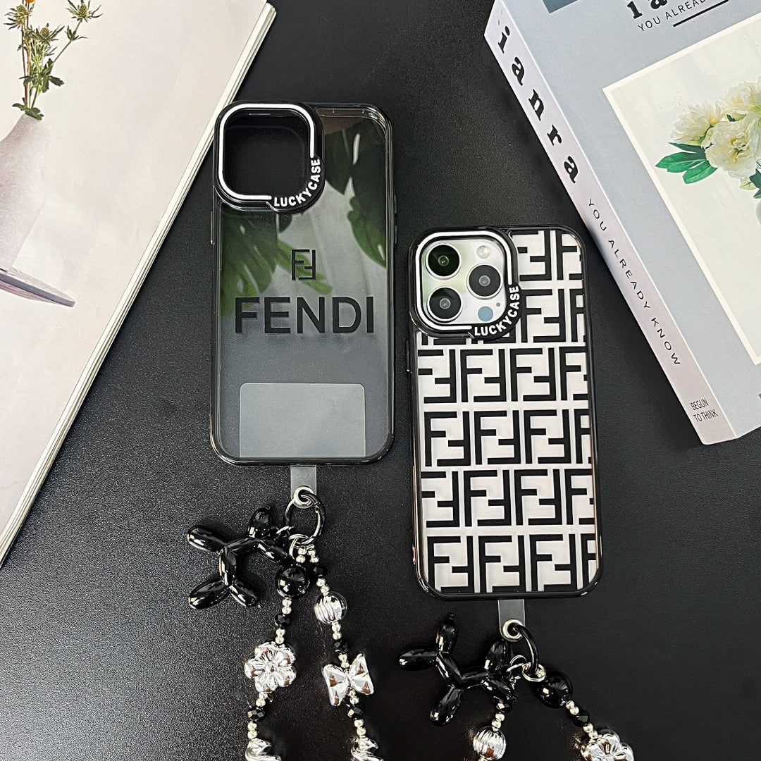 Full F Embossed Silver Bead Bracelet Case